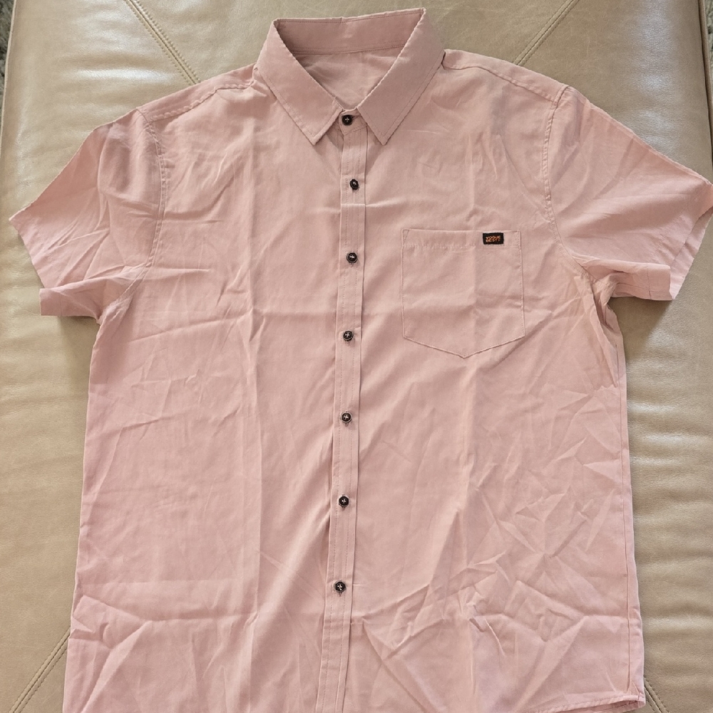 Vogue Light Pink Casual Button Down Shirt
